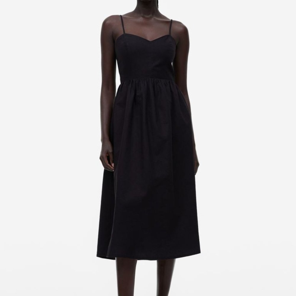 H&M Linen-blend Strappy Midi Dress